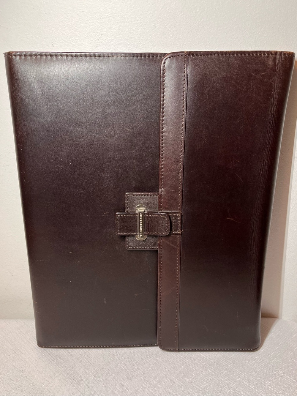 Cutter & Buck Dark Brown Leather Portfolio with Strap